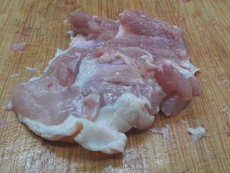 Boneless Chicken Thigh Meat side up