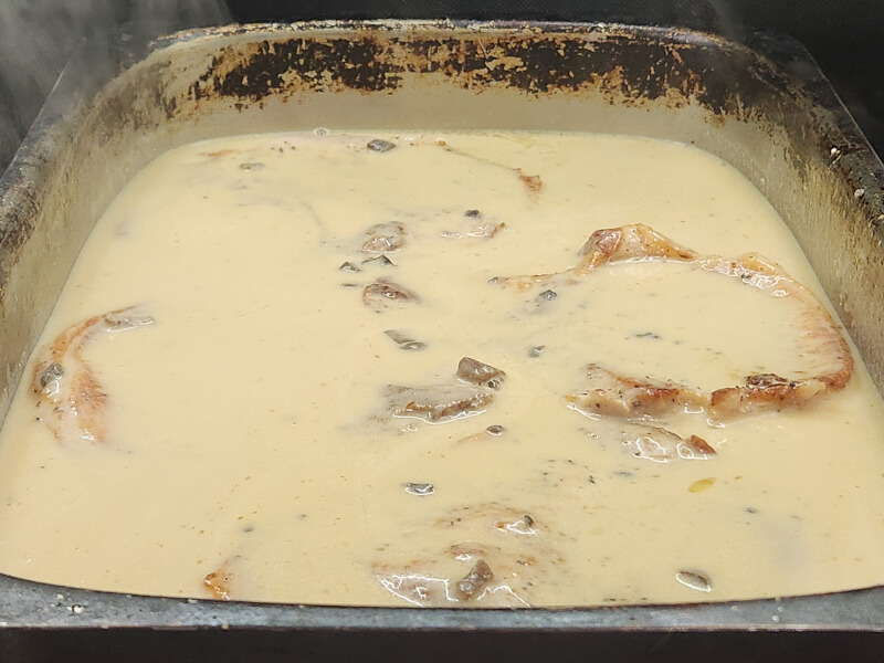 Braising Pork Chops in Cream of Mushroom Gravy