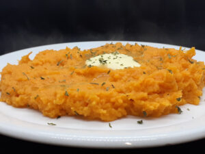 Mashed Sweet Potato with Salt & Pepper, Cream and Butter