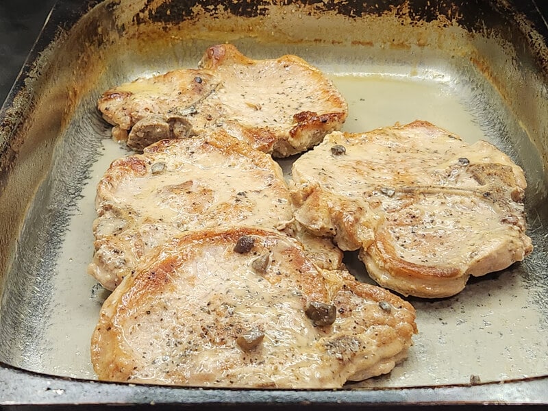 Pork Chops removed from the Cream of Mushroom Gravy