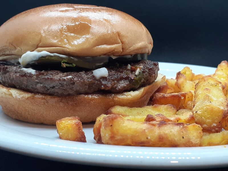 Chimichurri Burger and Fries