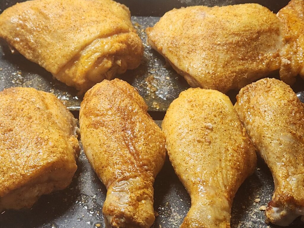 Taco Shake & Bake Brushed with Oil halfway through