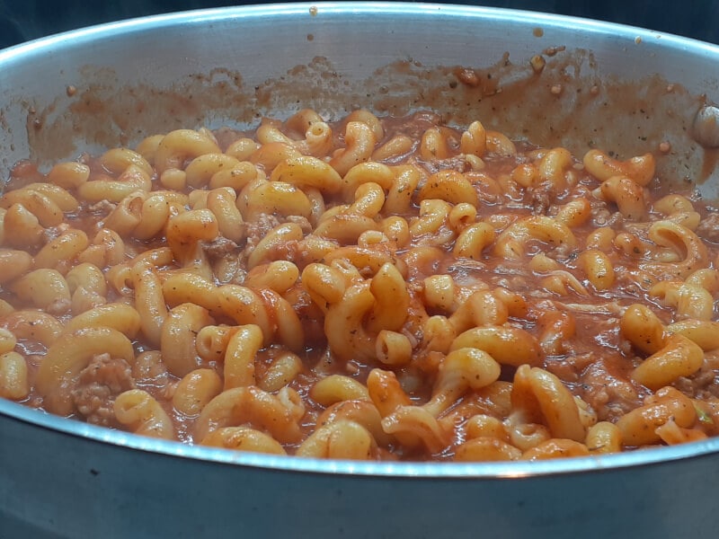 Mixing and Cooking the Pizza Pasta