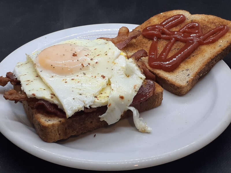 Bacon Sunburst Sandwich with Ketchup