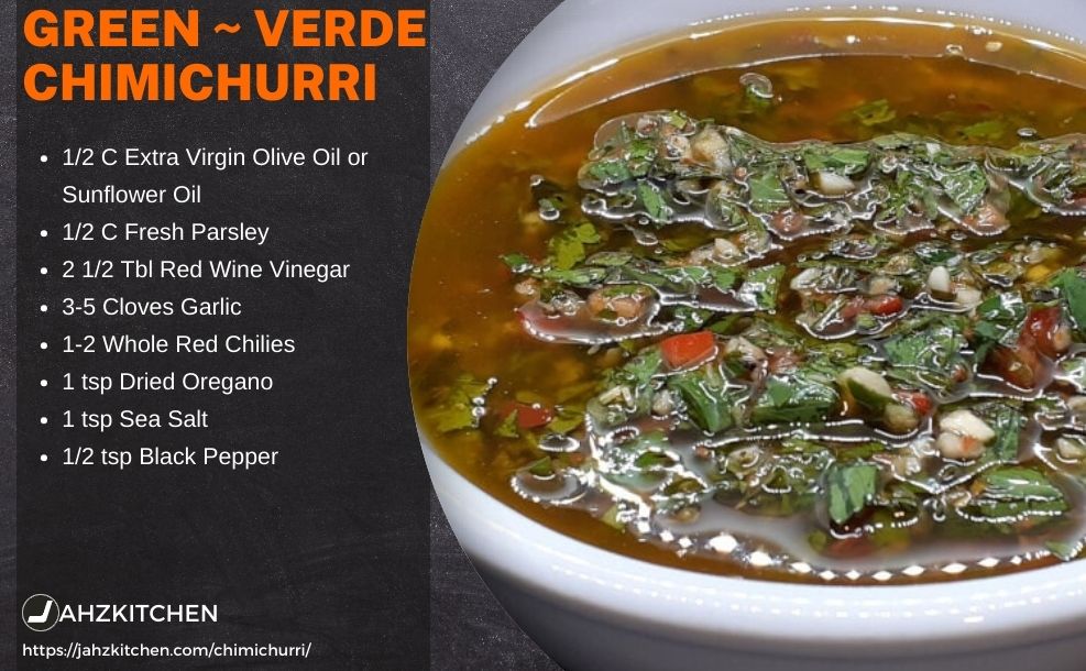 Green Chimichurri Verde Recipe Card