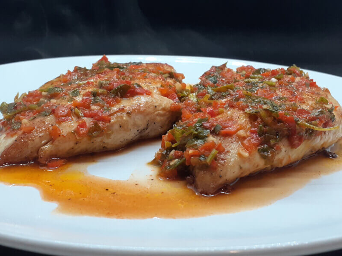 JAHZKITCHEN Seared Chicken Breast with Chimichurri Rojo