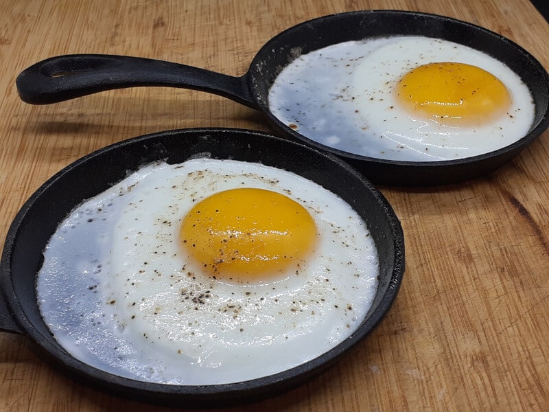 Mini Skillet Baked Sunny Side Up Eggs