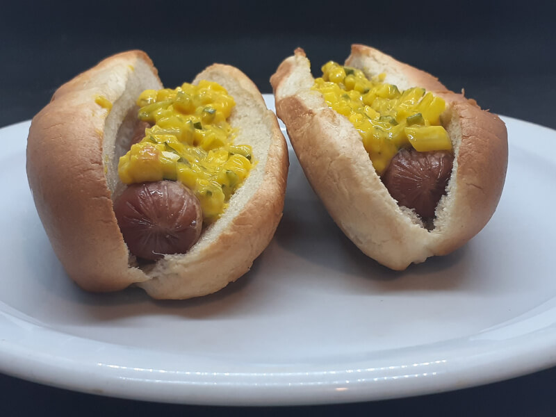 Yellow Relish Steamed & Toasted Hot Dog