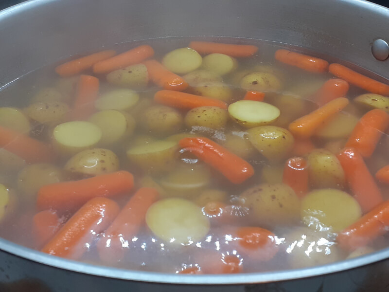 Boiling Baby Potatoes and Carrots