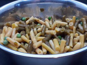 Bowl of Green Peas and Beans with Yellow Waxed Beans