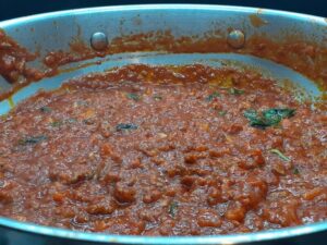 Skillet of Pasta Meat Sauce