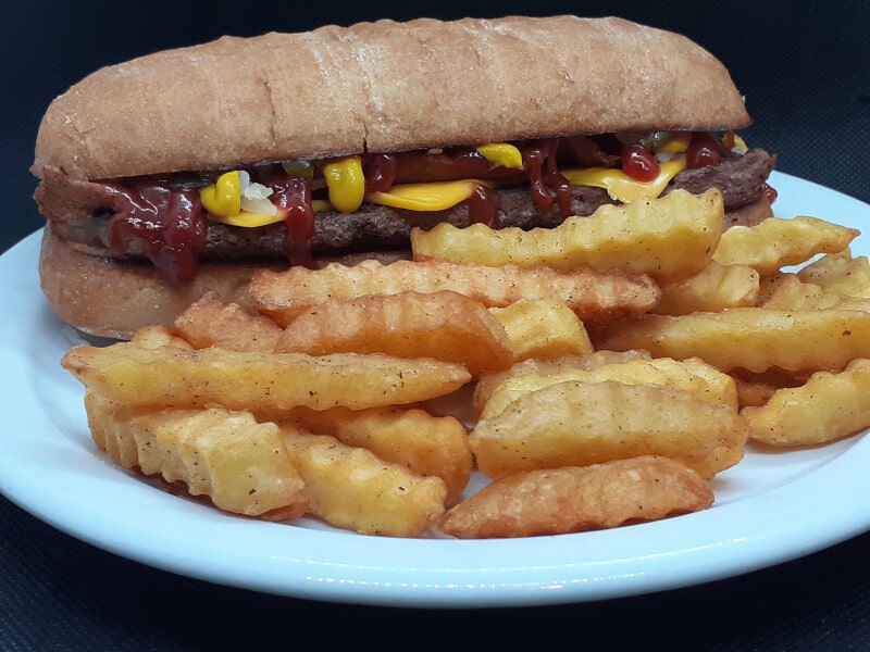 Long Cheeseburger with Fries