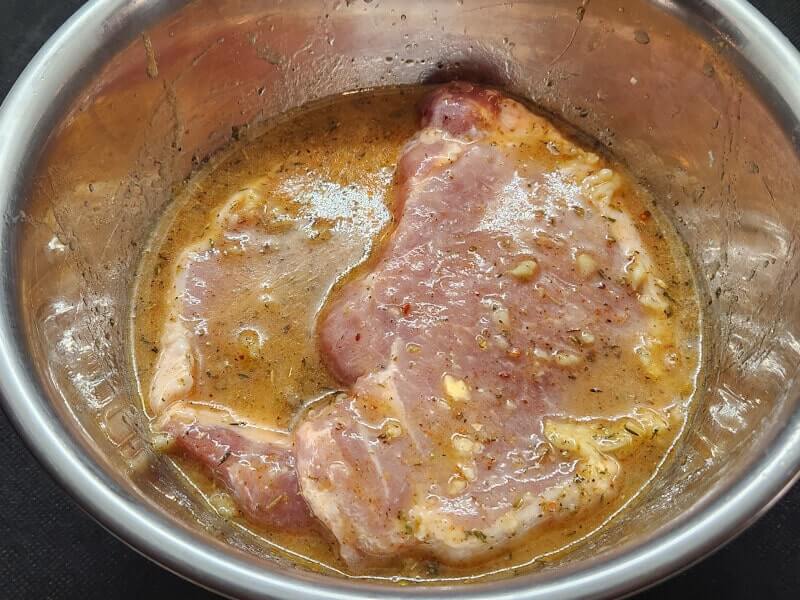 Pork Chops in Seasoned Greek Feta Marinade