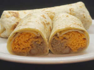 JAHZKITCHEN Cheesy Beef & Bean Burritos