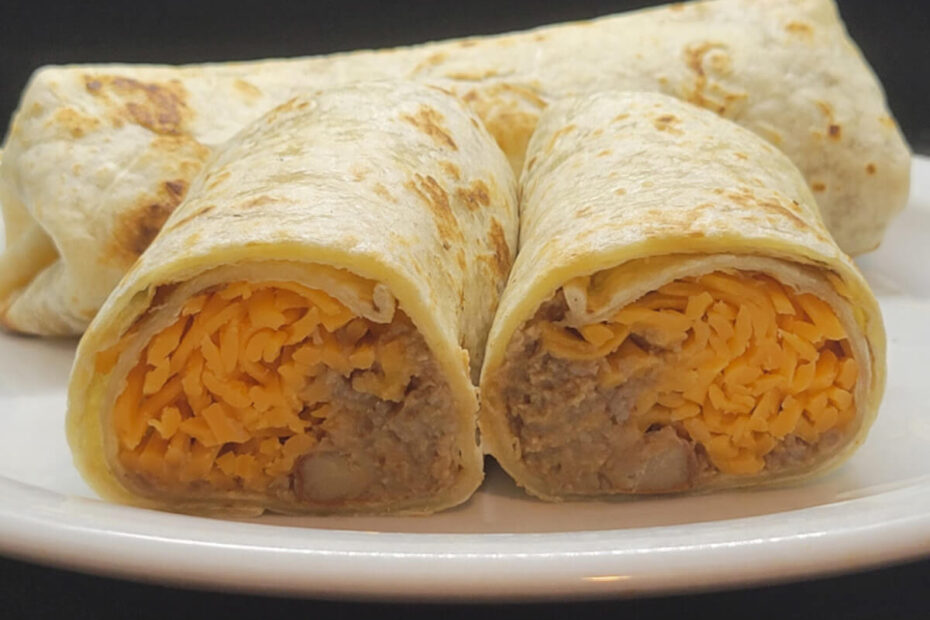 JAHZKITCHEN Cheesy Beef & Bean Burritos