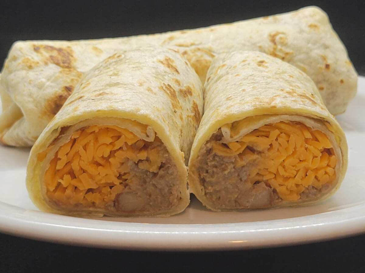 JAHZKITCHEN Cheesy Beef & Bean Burritos