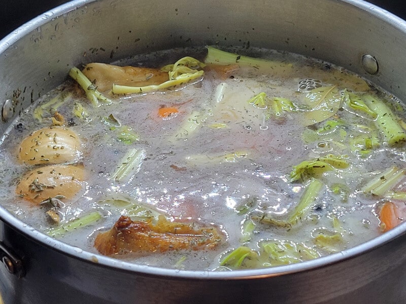 Simmering Turkey Stock