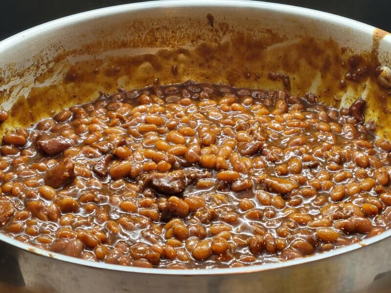 Molasses Spiced Beans thickened with more Molasses