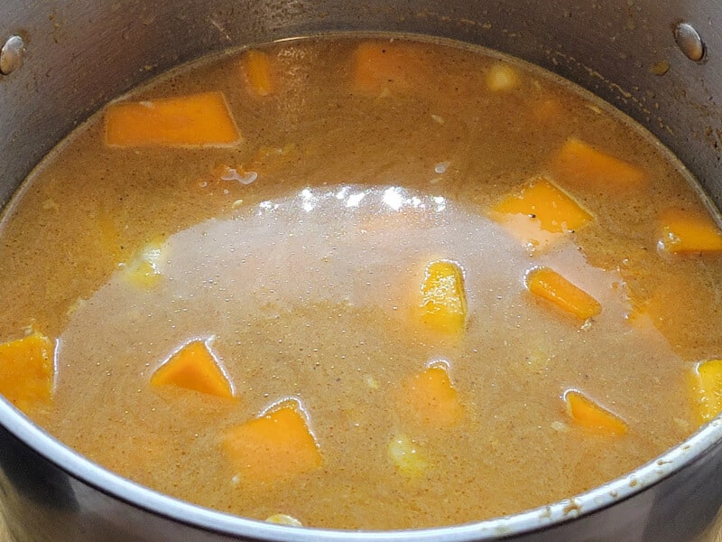 Bringing to a boil Squash Soup