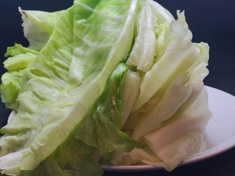 Cabbage Leaves First Boil still a bit firm