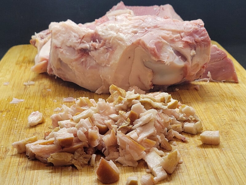 Ham Bone with Fat removed and diced small