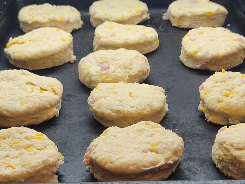 Ham & Cheese Biscuits before the oven