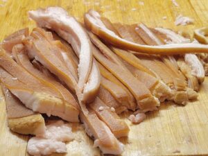 Ham Fat Cap sliced into strips