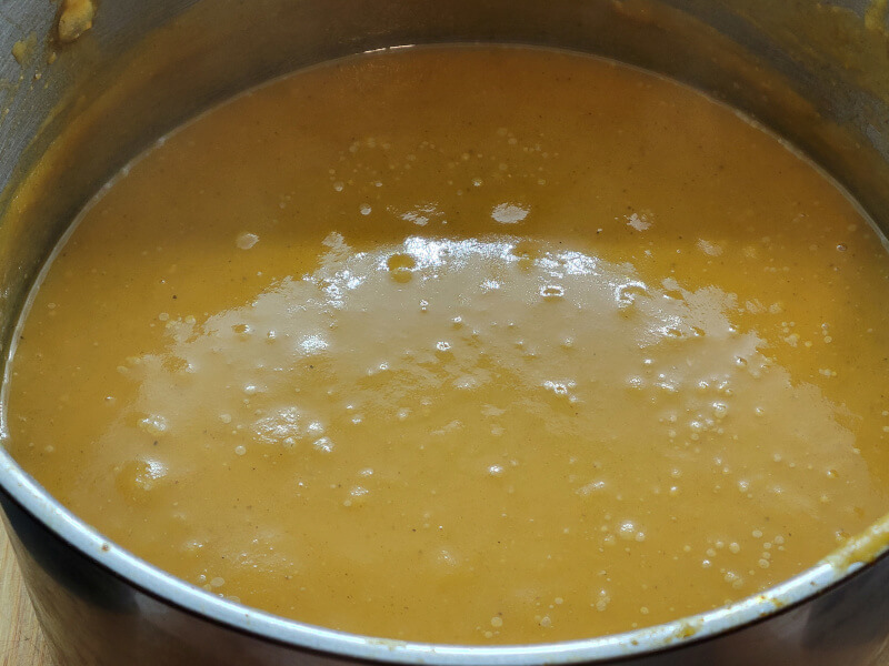 Reducing the Squash Soup thicker