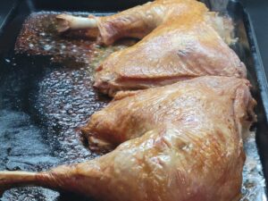 Turkey Quarters baked for 1 H @ 375F
