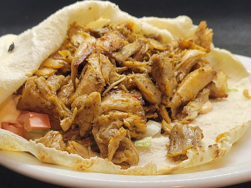 Open faced Turkey Shawarma