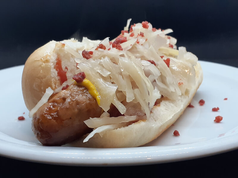 Steamie Sauerkraut Sausage with Ketchup