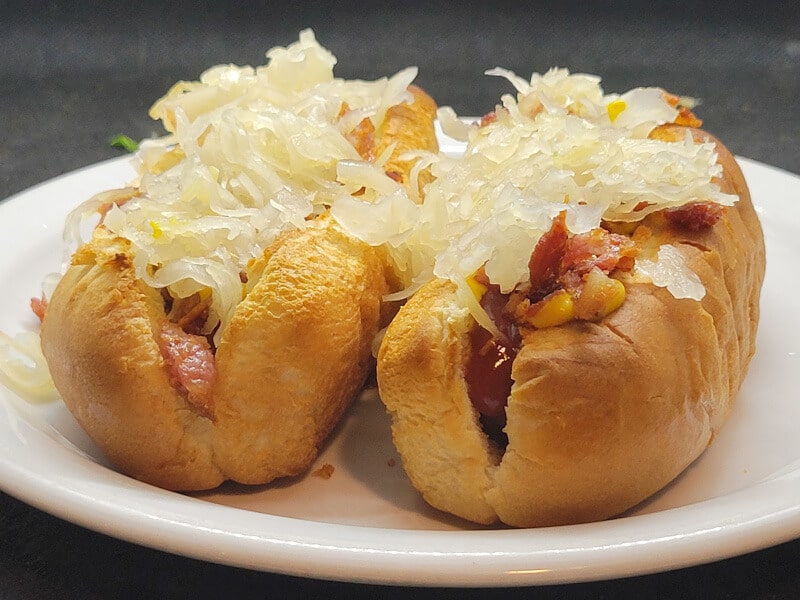 Toastie Sauerkraut Dog with Bacon