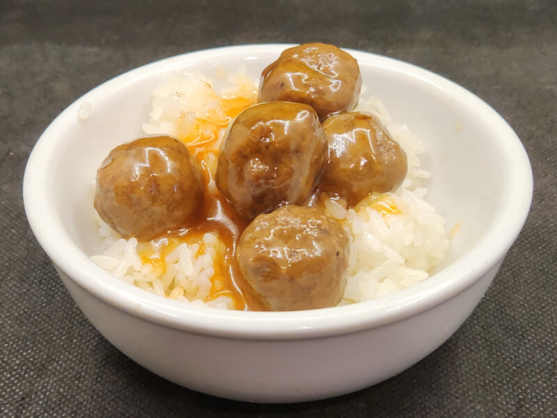 Korean Sweet & Sour Meatballs on Steamed Rice