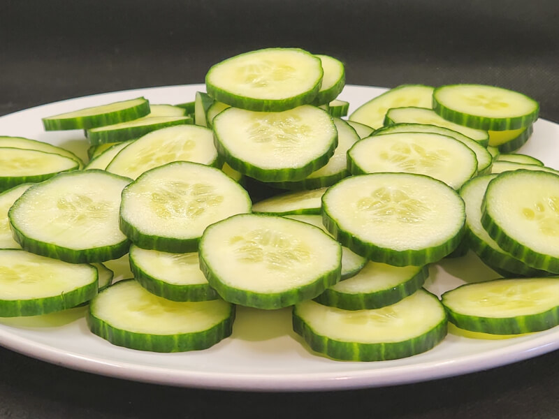 Salt Rubbed and Sliced Cucumber