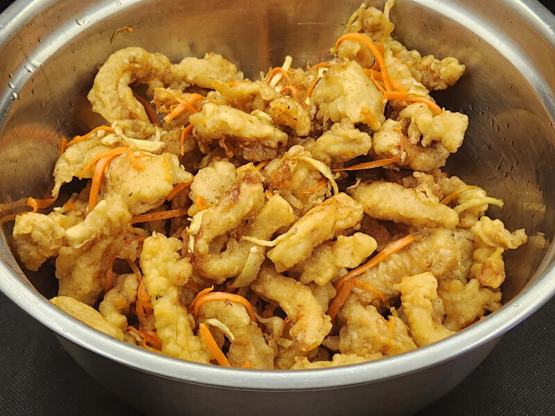 Deep Fried Battered Pork with Carrots & Ginger