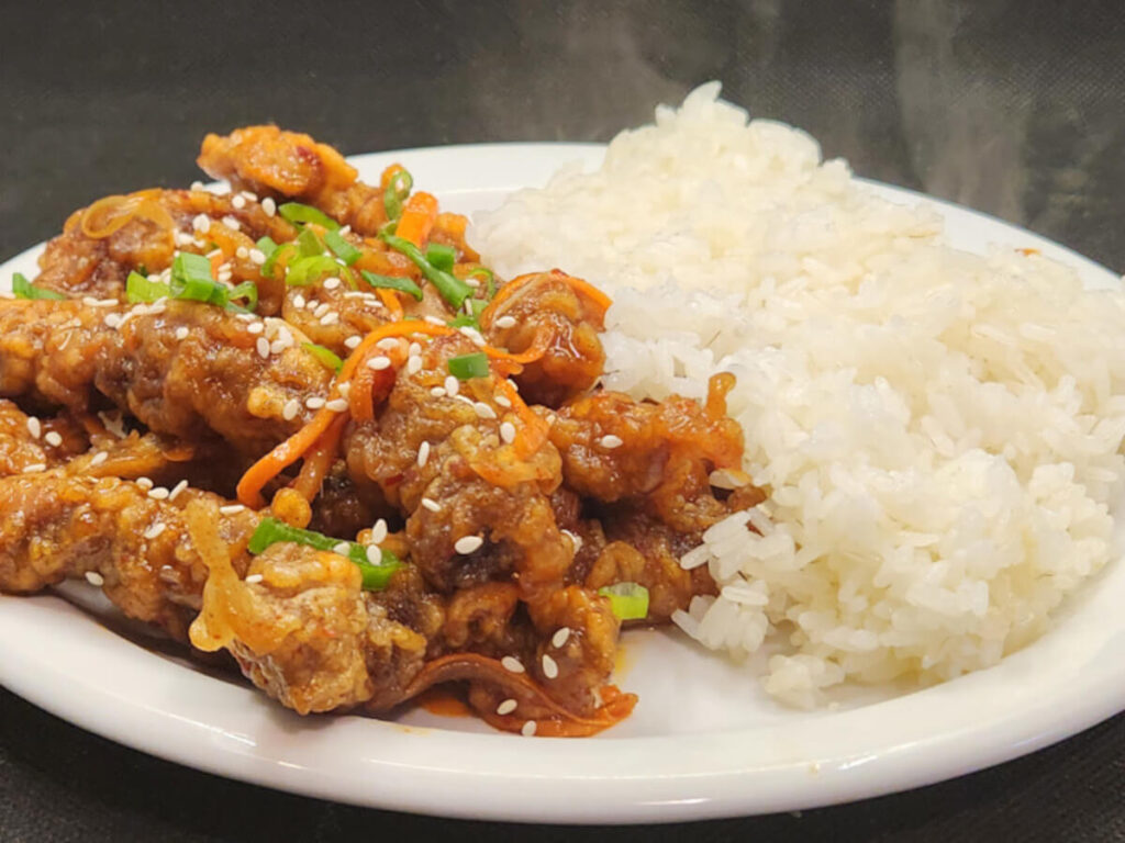 JAHZKITCHEN Ginger Beef & Steamed Rice with Sesame Seeds