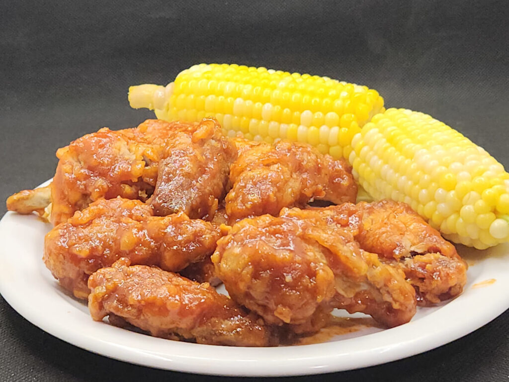 JAHZKITCHEN Korean Gochujang Wings with Corn on the Cob