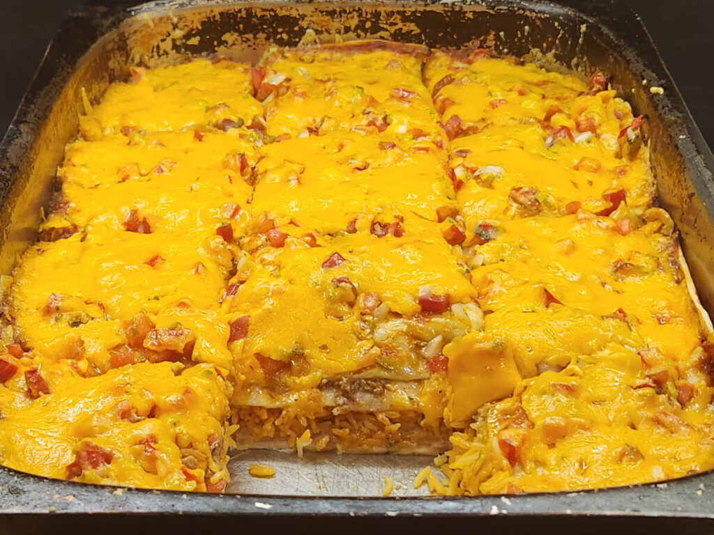 JAHZKITCHEN Burrito Casserole Slice removed