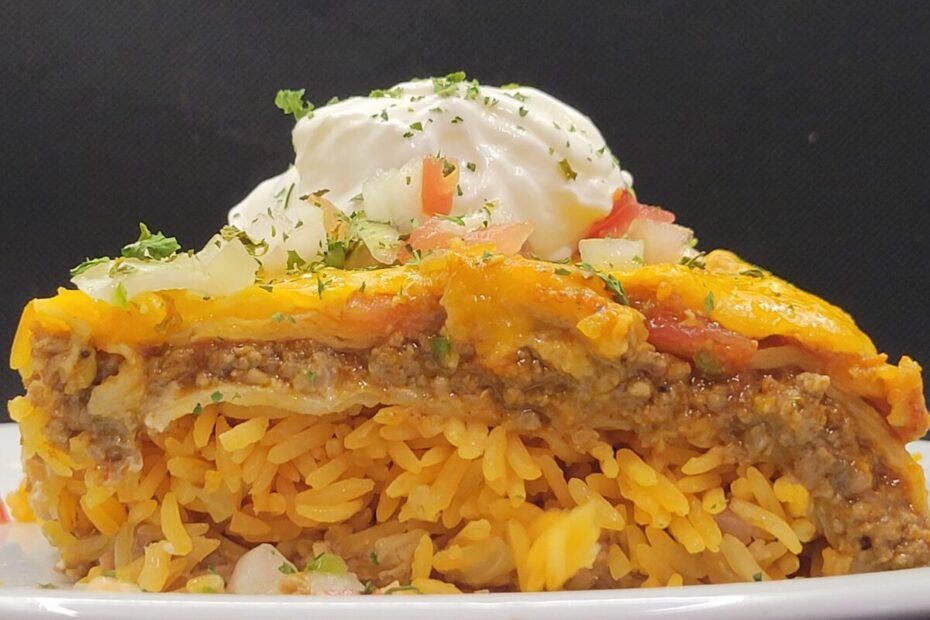 Plate of Burrito Casserole Slice