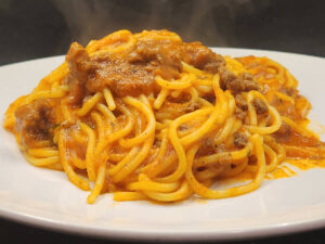 JAHZKITCHEN Pan Spaghetti with Roasted Tomato Pasta Meat Sauce