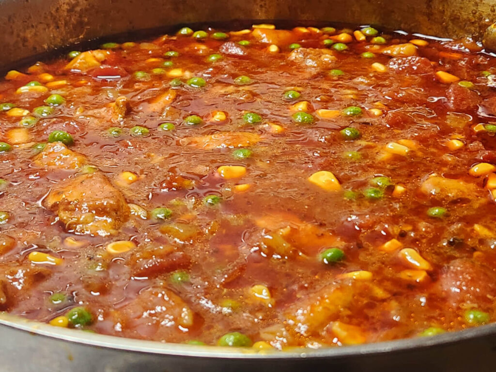 JAHZKITCHEN Adobo Broth Soup with Diced Pork, Rice & Beans