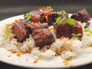 JAHZKITCHEN Red Pork Belly over Rice dish 1
