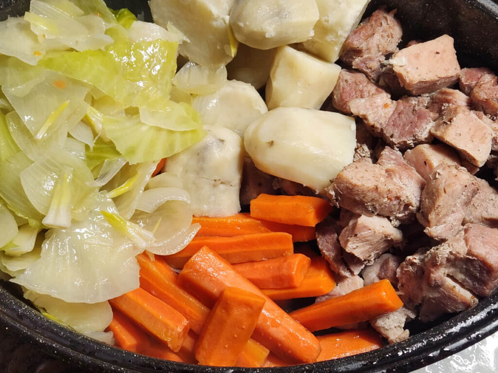 JAHZKITCHEN Corned Pork Cabbage Set aside in the tray