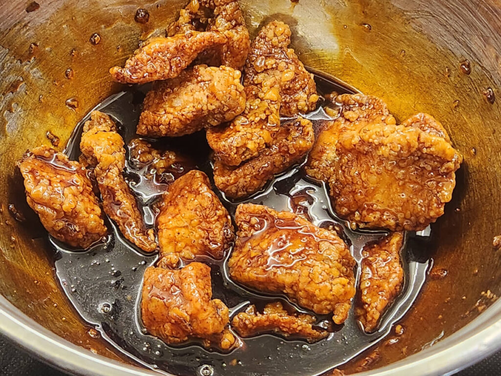JAHZKITCHEN Saucing Boneless Pork Wings in Honey Garlic Sauce