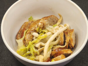 JAHZKITCHEN Italian Sausage with Stir Fried Seafood Mushrooms and Napa