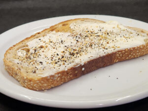 JAHZKITCHEN Sourdough Toast with Plain Cream Cheese and Everything Bagel Seasoning