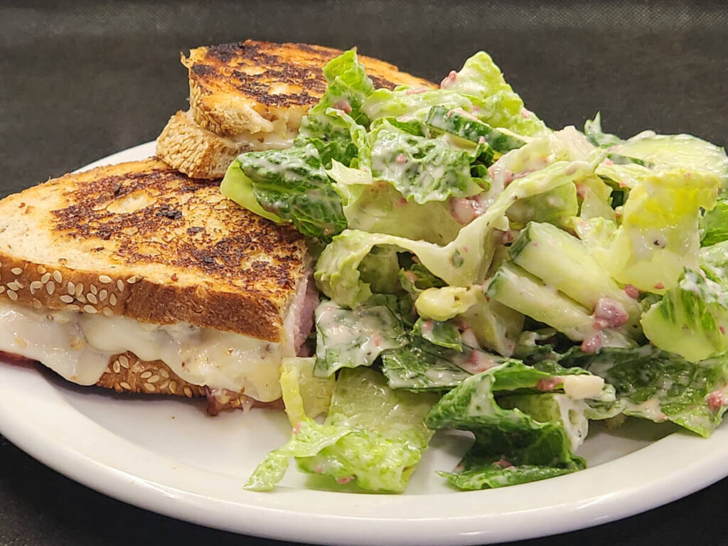 JAHZKITCHEN Toasted Ham & Swiss Sandwich with Caesar Salad