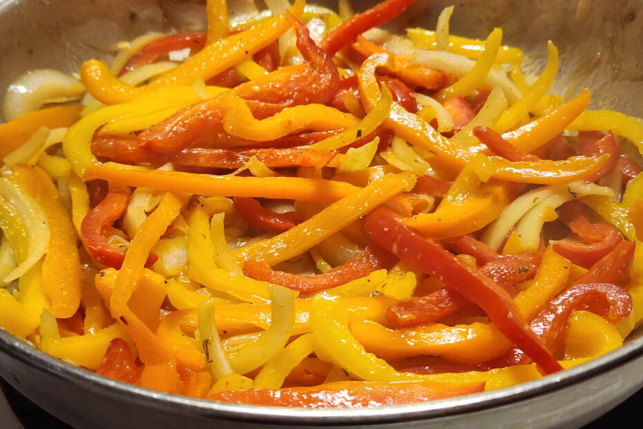 JAHZKITCHEN Sauteed Onions & Peppers with ladolemono and Goya Adobo Seasoning