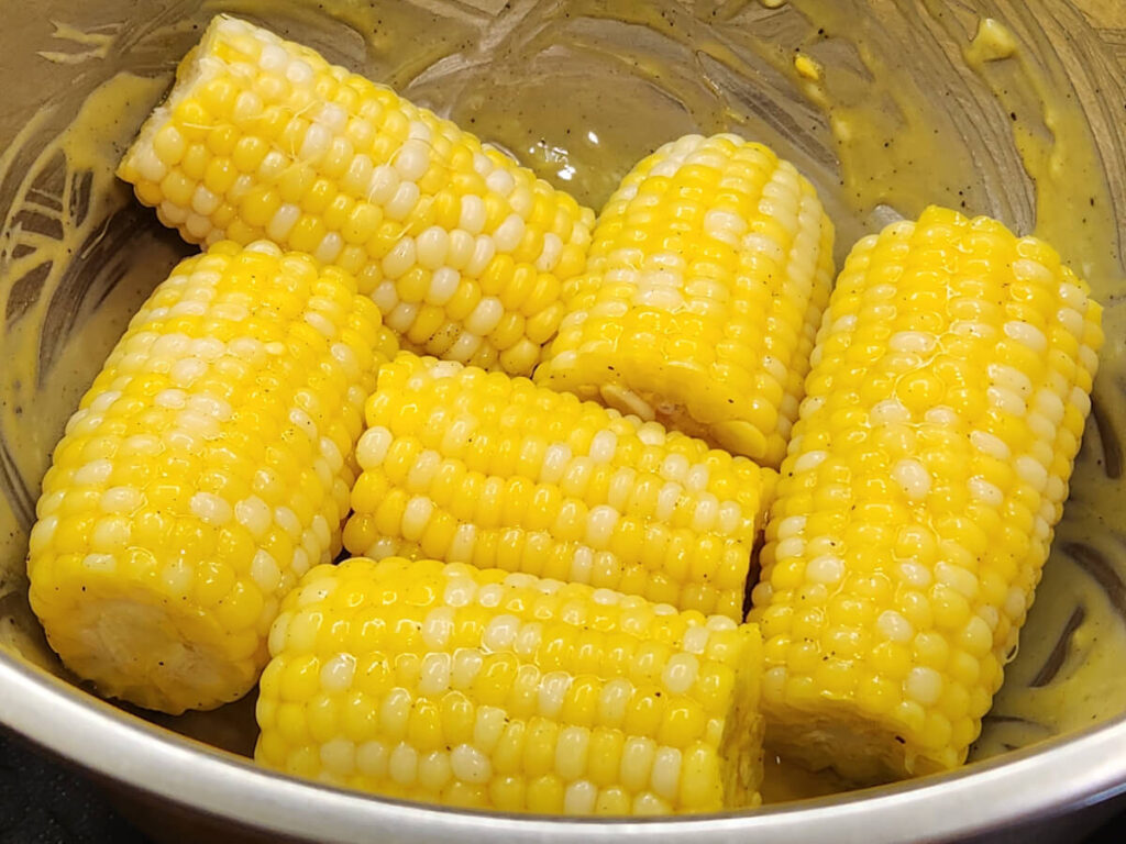 JAHZKITCHEN Tossing Chopped Steamed Corn in Corn Butter