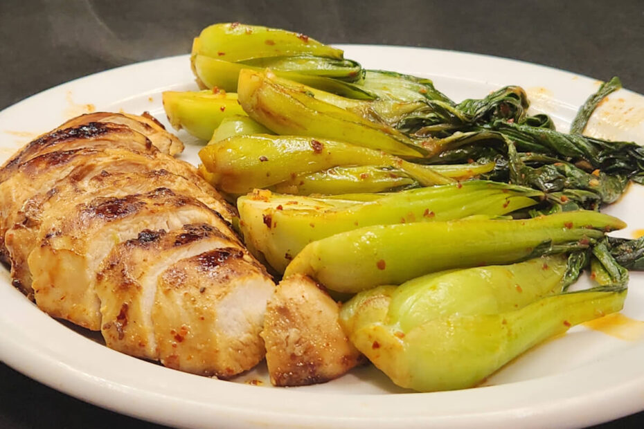 JAHZKITCHEN Korean Seared Chicken Fillets and Stir Fried Bok Choy